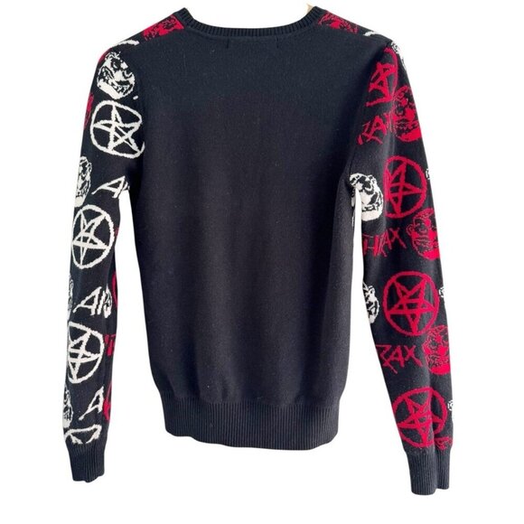 Loco Ape Men's Sz S Anthrax Black Red White Pullover Sweater Locoape - Picture 3 of 9